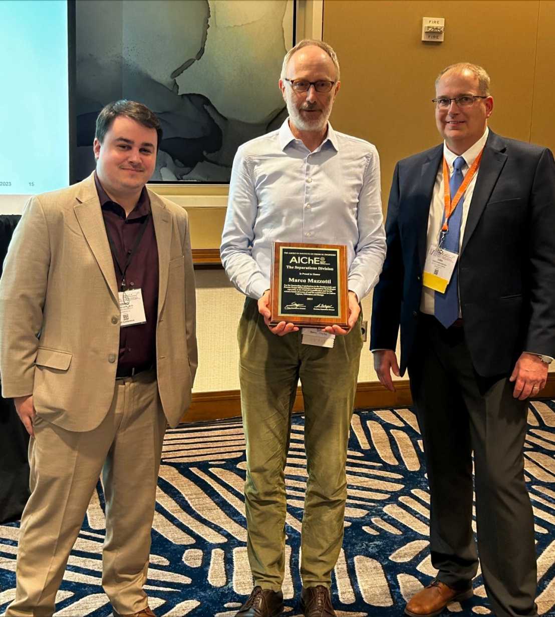 Marco Mazzotti awarded the 2023 AICHE Area 2B Crystallization and Evaporation Award